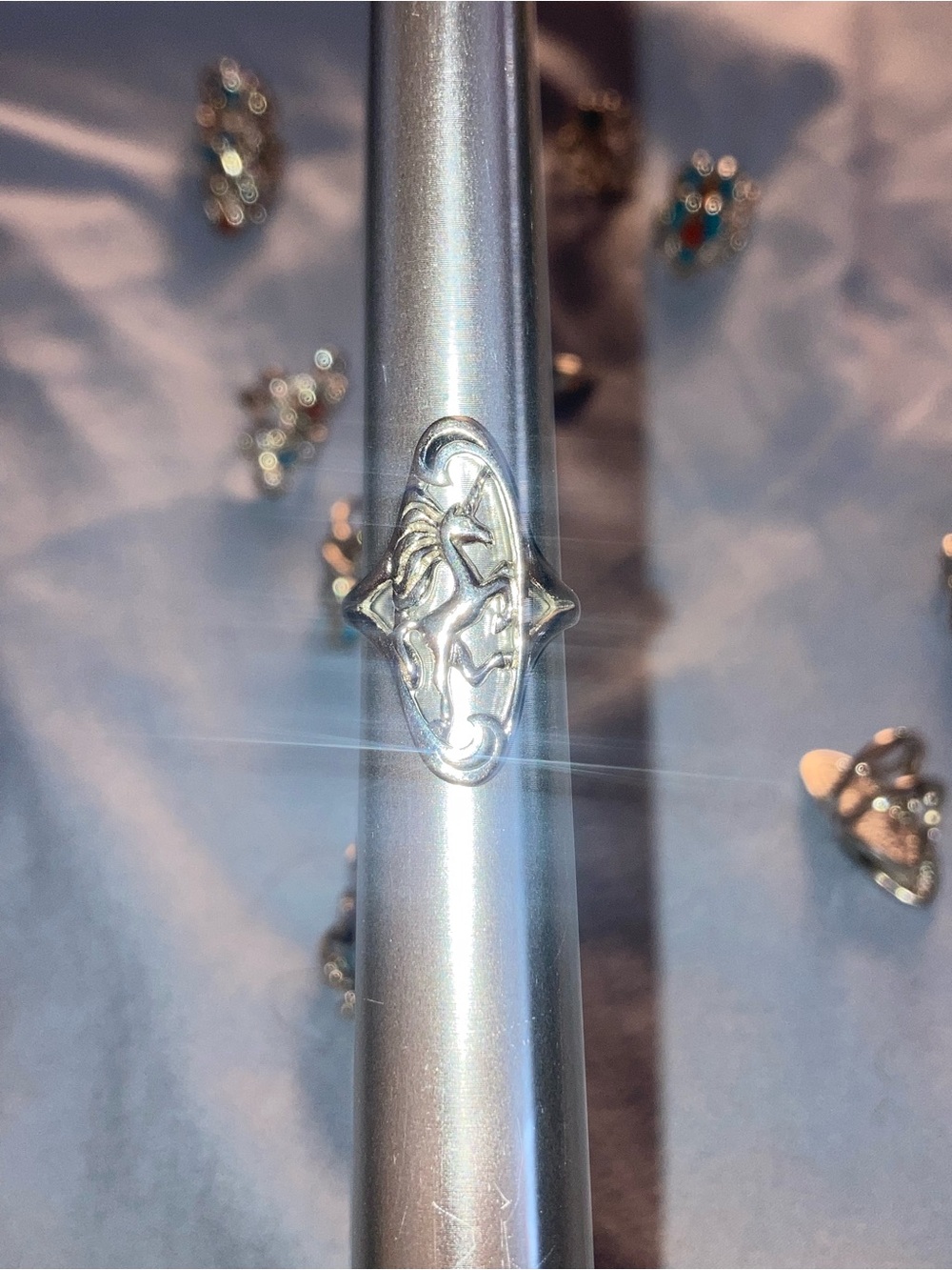 Sterling Silver Unicorn Motif Ring - Silver - Picture 1 of 4